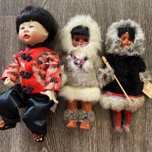 VTG Cultural Dolls Porcelain Chen by Kathy Barry Hippensteel 2 Carlson Native AK